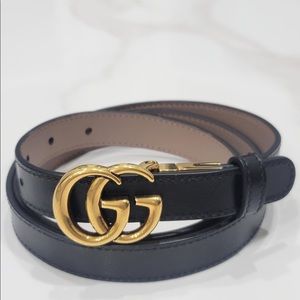 GG MARMONT REVERSIBLE THIN BELT PINK & BLACK size 95
